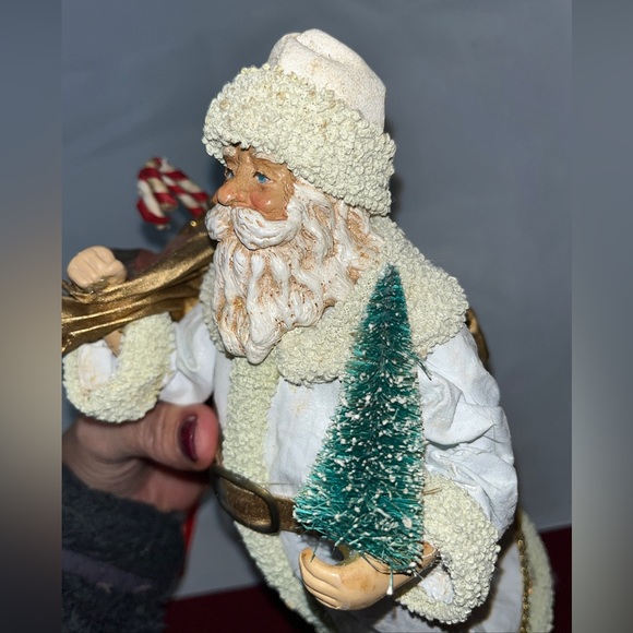 Possible Dreams SANTA 1987 Clothtiques 10#Old World White Gold TOY sack  713036 - Picture 12 of 16